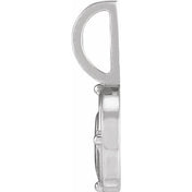14K White .015 CT Natural Diamond Water Element Charm/Pendant