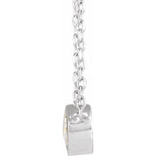 Platinum 1/8 CT Rose-Cut Natural Diamond Bezel-Set 18" Necklace