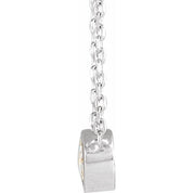 Platinum 1/8 CT Rose-Cut Natural Diamond Bezel-Set 18" Necklace
