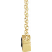14K Yellow Cabochon Natural Black Onyx Bezel-Set 18" Necklace