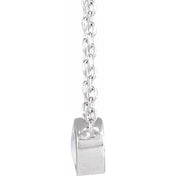 Platinum Cabochon Natural Rainbow Moonstone Bezel-Set 18" Necklace