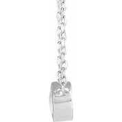 Platinum Cabochon Natural Rainbow Moonstone Bezel-Set 18" Necklace