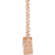 14K Rose Cabochon Natural Rainbow Moonstone Bezel-Set 18" Necklace