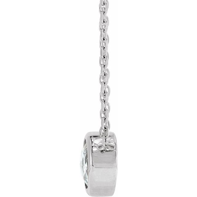 Platinum 1/2 CT Rose-Cut Natural Diamond Bezel-Set 18" Necklace