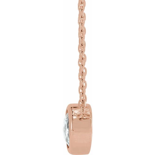 14K 1/2 CT Rose-Cut Natural Diamond Bezel-Set 18" Necklace