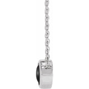 Sterling Silver Cabochon Natural Black Onyx Bezel-Set 18" Necklace