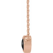 14K Rose Cabochon Natural Black Onyx Bezel-Set 18" Necklace