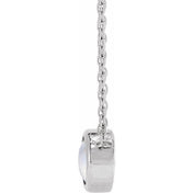 Sterling Silver Cabochon Natural Rainbow Moonstone Bezel-Set 18" Necklace
