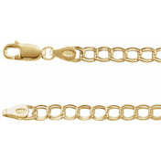 14K Yellow 4 mm Curb Charm 7" Chain