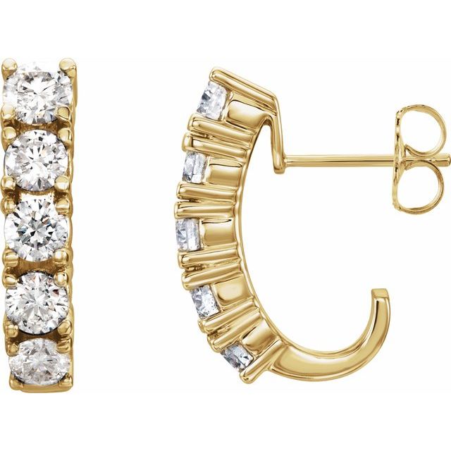 2 CTW Lab-Grown Diamond Hoop Earrings