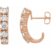 14K Rose 1 1/2 CTW Lab-Grown Diamond Hoop Earrings