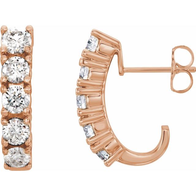 2 CTW Lab-Grown Diamond Hoop Earrings