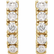 14K Yellow 1 1/2 CTW Lab-Grown Diamond Hoop Earrings