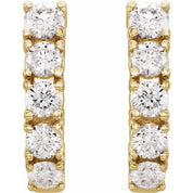 14K Yellow 1 1/2 CTW Lab-Grown Diamond Hoop Earrings