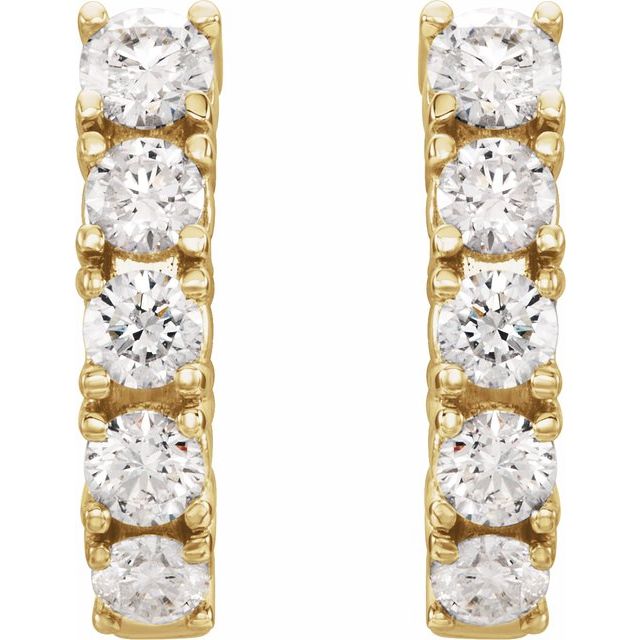 2 CTW Lab-Grown Diamond Hoop Earrings