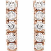 14K Rose 1 1/2 CTW Lab-Grown Diamond Hoop Earrings
