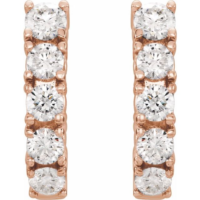 2 CTW Lab-Grown Diamond Hoop Earrings