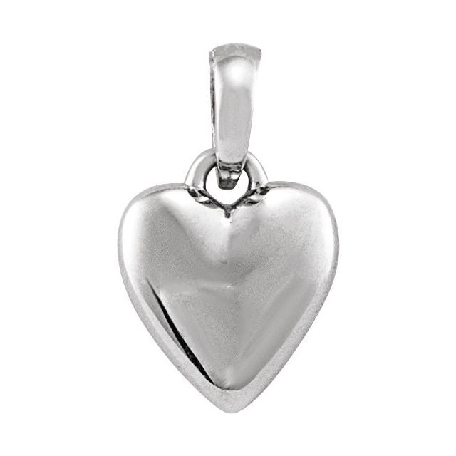 Platinum Puffed Heart Pendant
