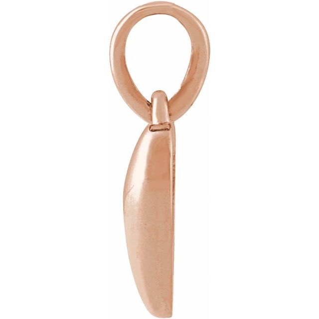 14K Rose Puffed Heart Pendant