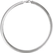 Sterling Silver 7.25 mm Domed Omega 18" Chain
