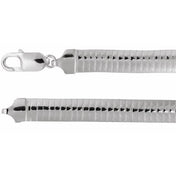 Sterling Silver 7.25 mm Domed Omega 18" Chain