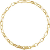 14K Yellow 3.9 mm Puffed Oval Cable 7" Chain