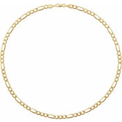 14K Yellow 5.5 mm Figaro 24" Chain