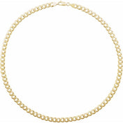 14K Yellow 7 mm Curb 24" Chain