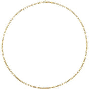 14K Yellow 2.5 mm Figaro 24" Chain