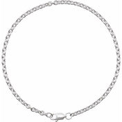 Sterling Silver 2.4 mm Cable 7" Chain