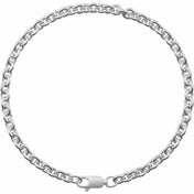 Sterling Silver 4 mm Cable 7" Chain