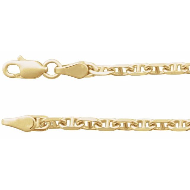 14K Yellow Diamond-Cut Anchor Chain 18" - CH1236:101:P