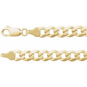 14K Yellow 7 mm Curb 18" Chain