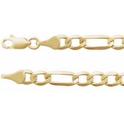 14K Yellow 5.5 mm Figaro 24" Chain