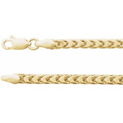 14K Yellow 3.4 mm Hollow Diamond-Cut Franco 8" Chain