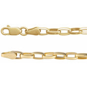 14K Yellow 3.9 mm Puffed Oval Cable 20" Chain