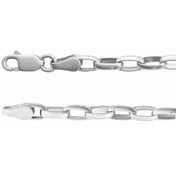 Sterling Silver 3.9 mm Puffed Oval Cable 7" Chain