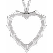 Sterling Silver Bamboo Heart Pendant