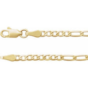 14K Yellow 2.5 mm Figaro 20" Chain
