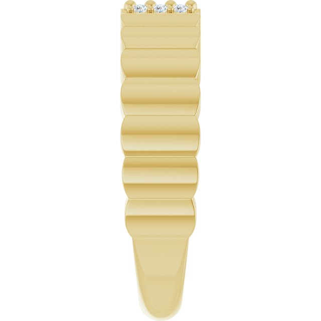 14K Yellow .04 CTW Natural Diamond Cigar Ring