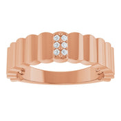 14K Rose .04 CTW Natural Diamond Cigar Ring