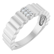 Sterling Silver .04 CTW Natural Diamond Cigar Ring