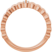 14K Rose .04 CTW Natural Diamond Cigar Ring
