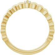 14K Yellow .04 CTW Natural Diamond Cigar Ring