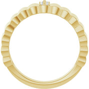 14K Yellow .04 CTW Natural Diamond Cigar Ring