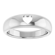 14K White Pierced Heart Ring