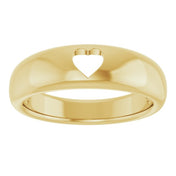 14K Yellow Pierced Heart Ring