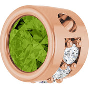 14K Rose Natural Peridot & .07 CTW Natural Diamond Pendant