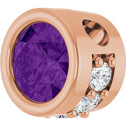 14K Rose Natural Amethyst & .07 CTW Natural Diamond Pendant