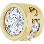 14K Yellow Natural White Sapphire & .07 CTW Natural Diamond Pendant